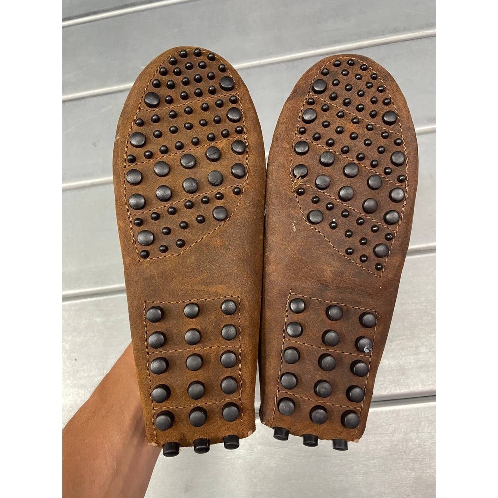 Minnetonka Moccasin Womens 6m Slip On Brown Leather Driving Loafers - Picture 8 of 9